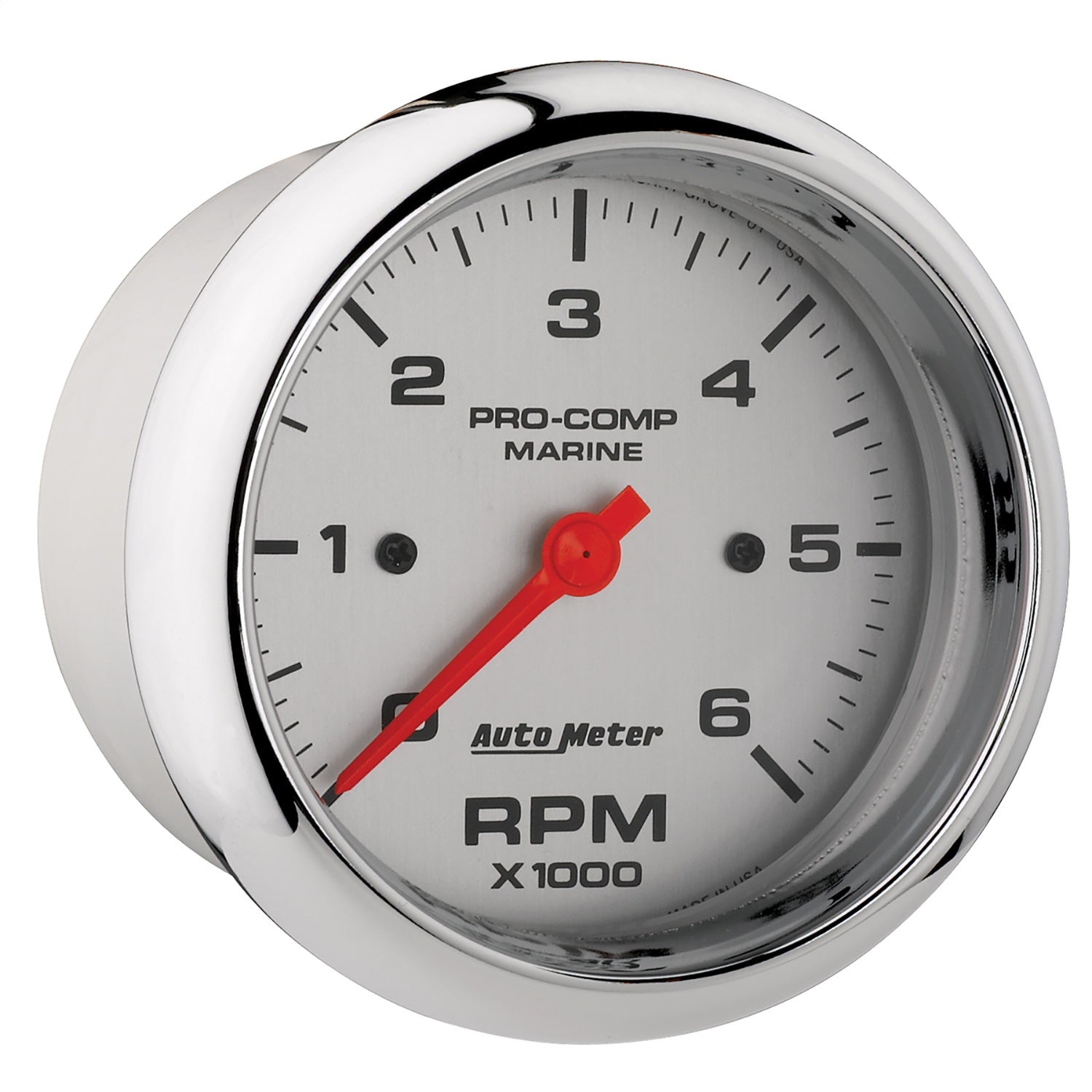3-3/8" IN-DASH TACHOMETER, 0-6,000 RPM, MARINE CHROME ULTRA-LITE