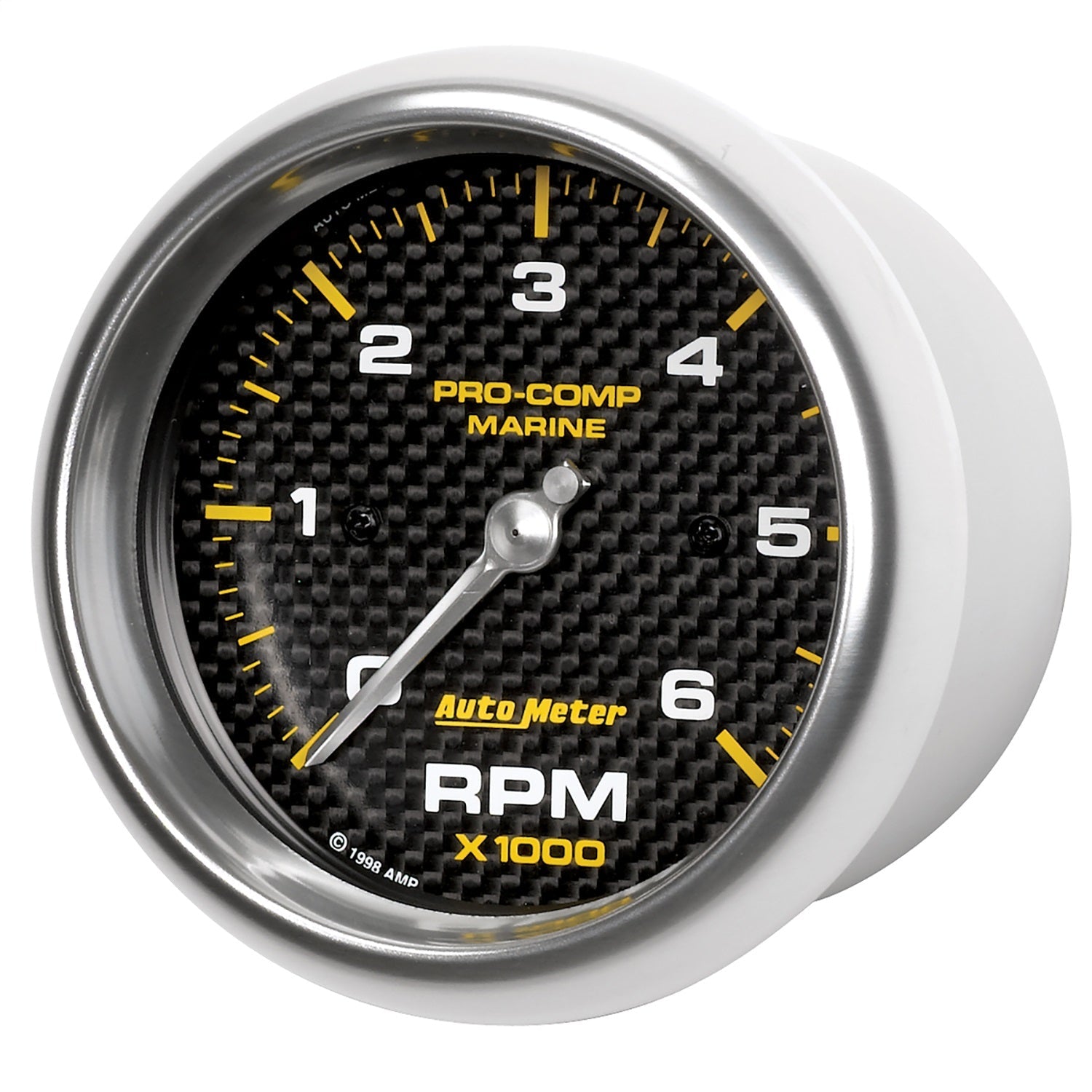 3-3/8" IN-DASH TACHOMETER, 0-6,000 RPM, MARINE CARBON FIBER