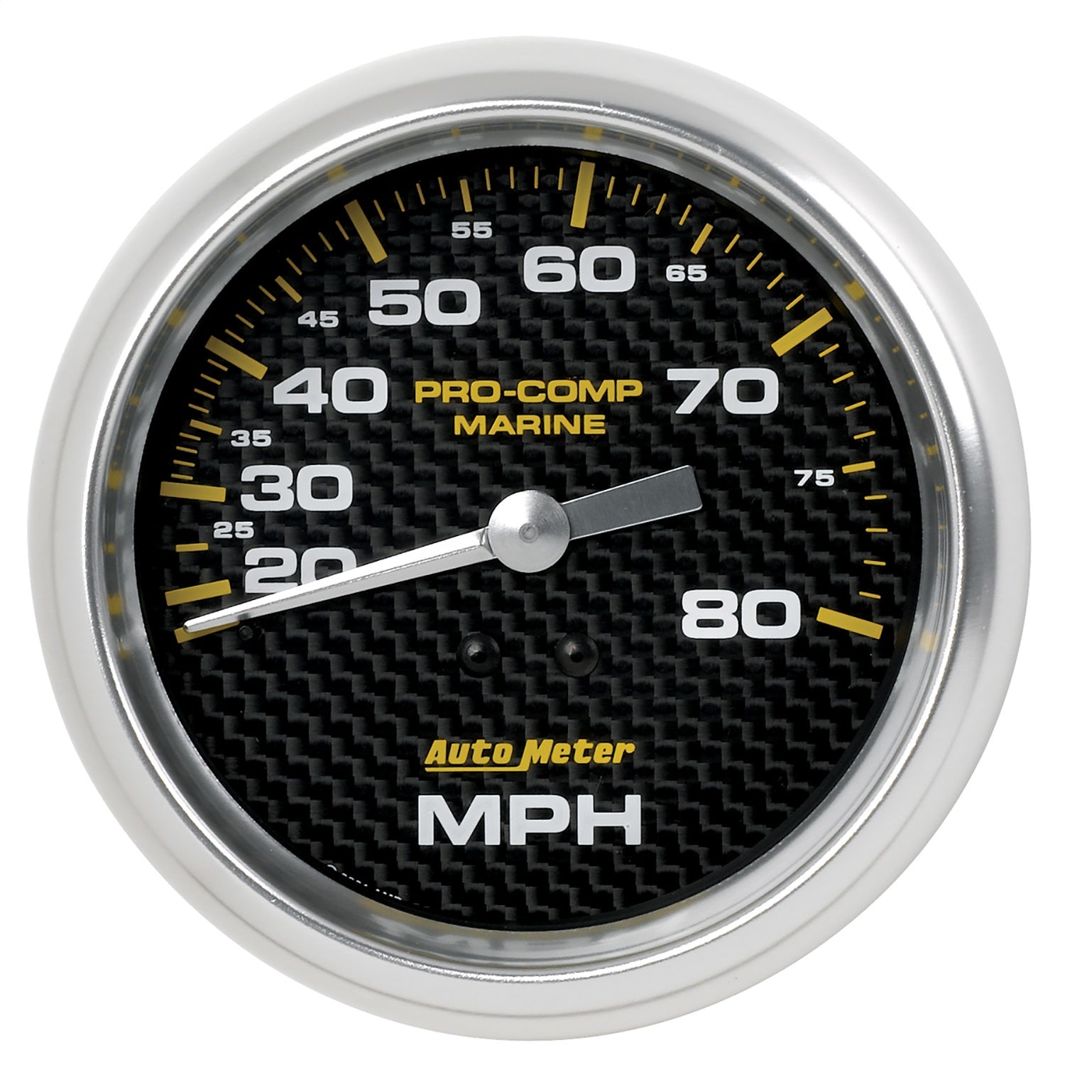 3-3/8" MECHANICAL SPEEDOMETER, 0-80 MPH, MARINE CARBON FIBER
