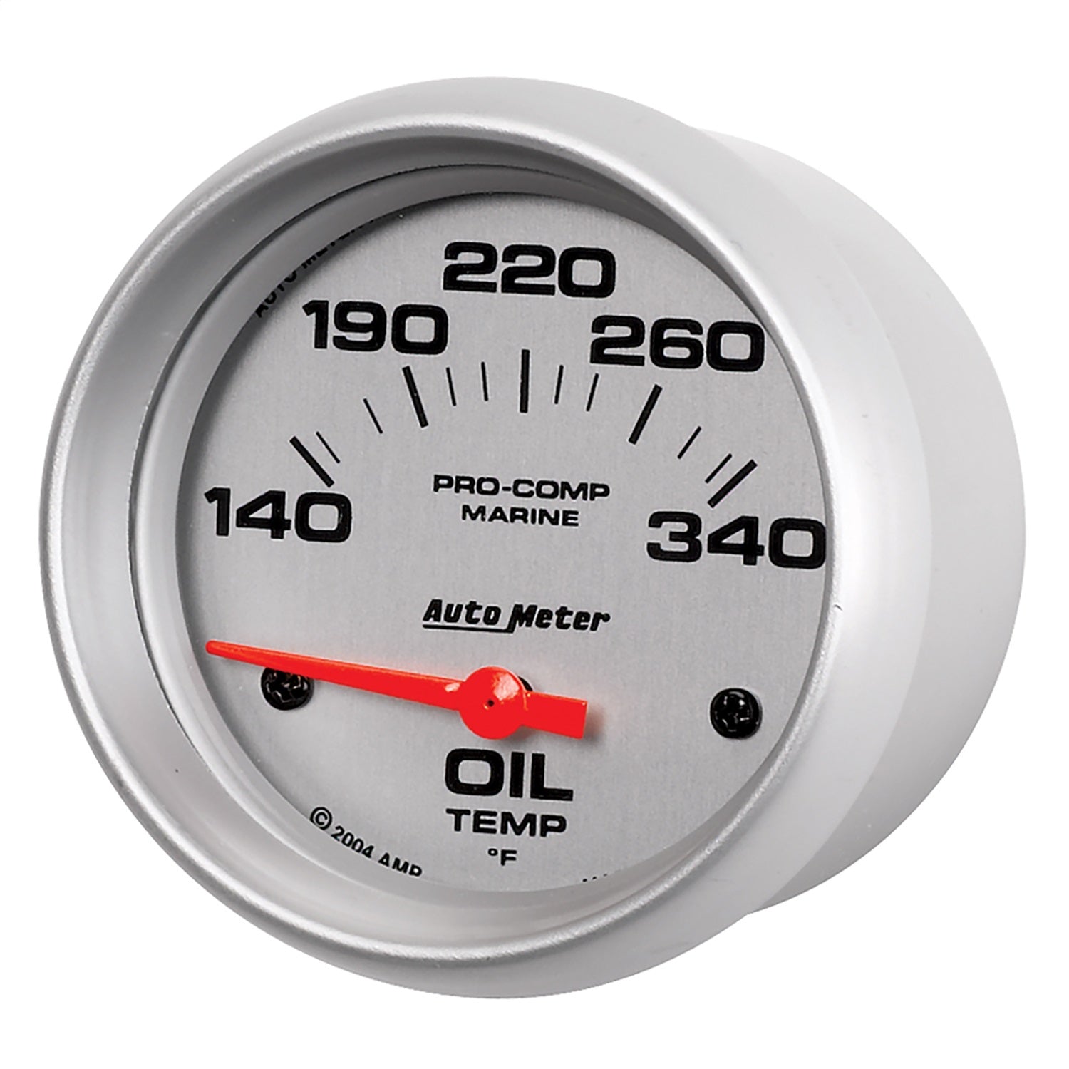 2-5/8" OIL TEMPERATURE, 140-340 °F, MARINE SILVER ULTRA-LITE