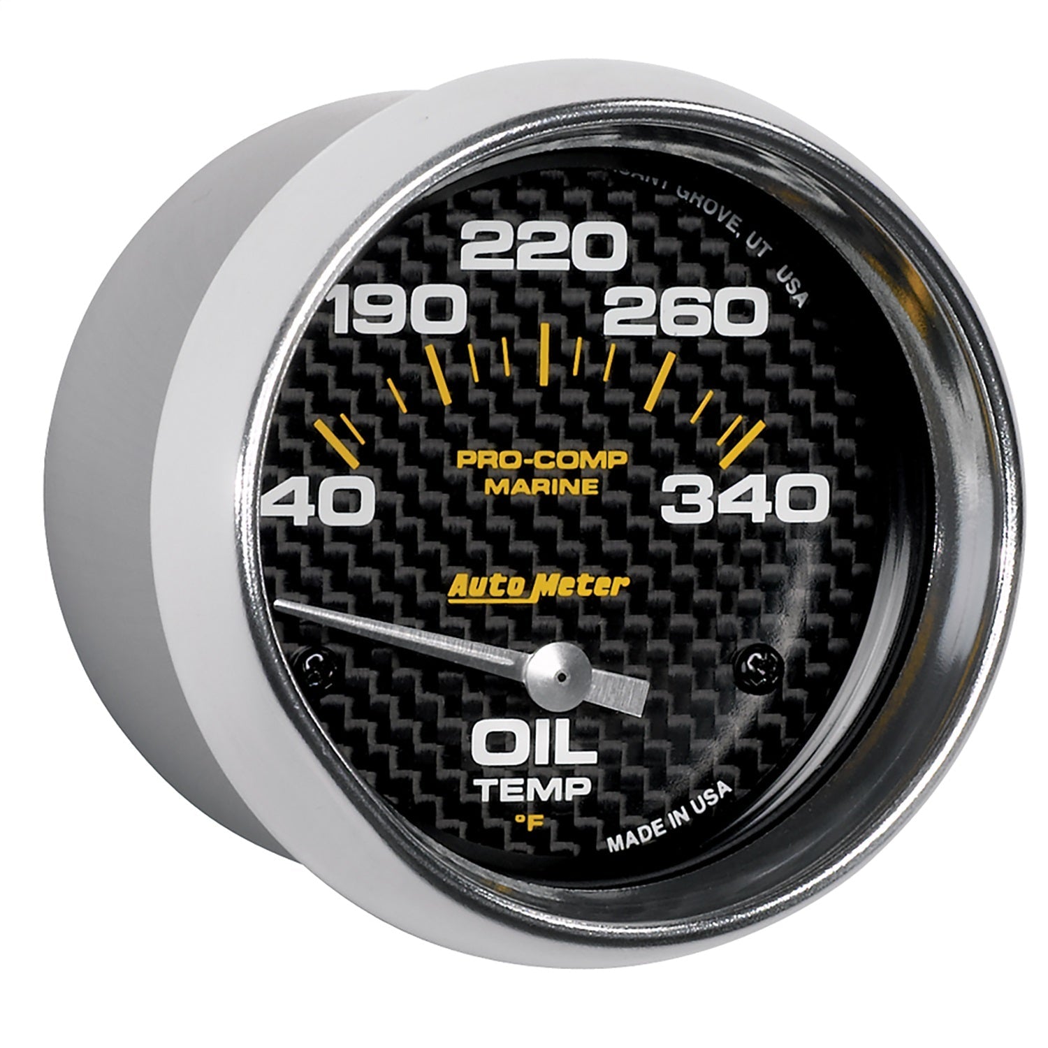 2-5/8" OIL TEMPERATURE, 140-340 °F, MARINE CARBON FIBER