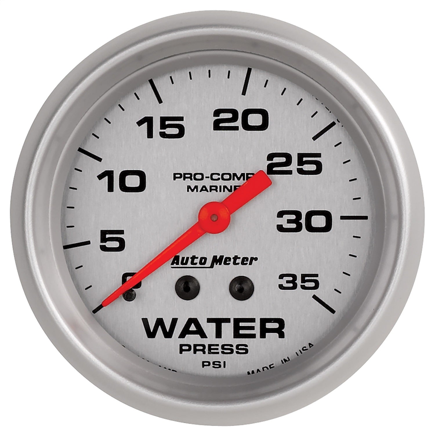 2-5/8" WATER PRESSURE, 0-35 PSI, MARINE SILVER ULTRA-LITE