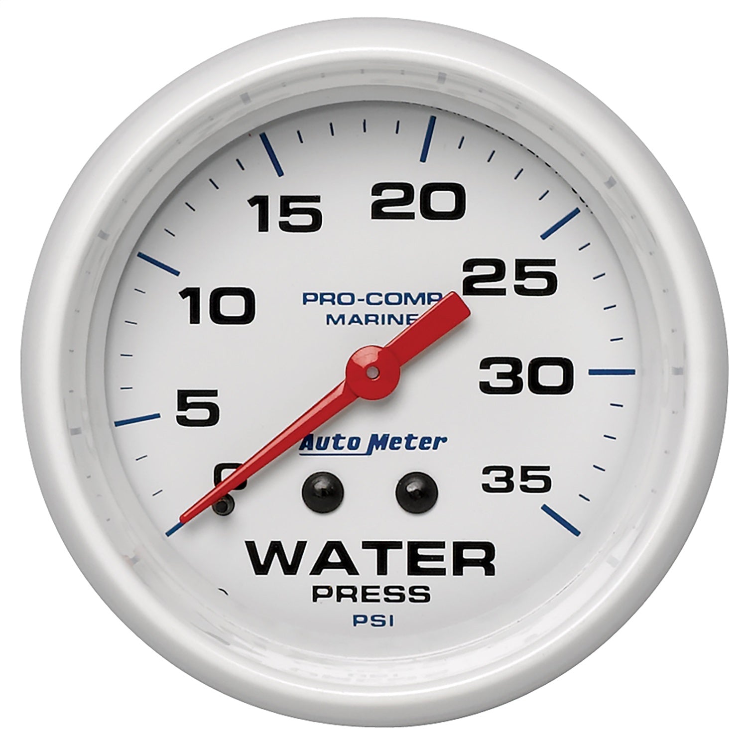 2-5/8" WATER PRESSURE, 0-35 PSI, MARINE WHITE