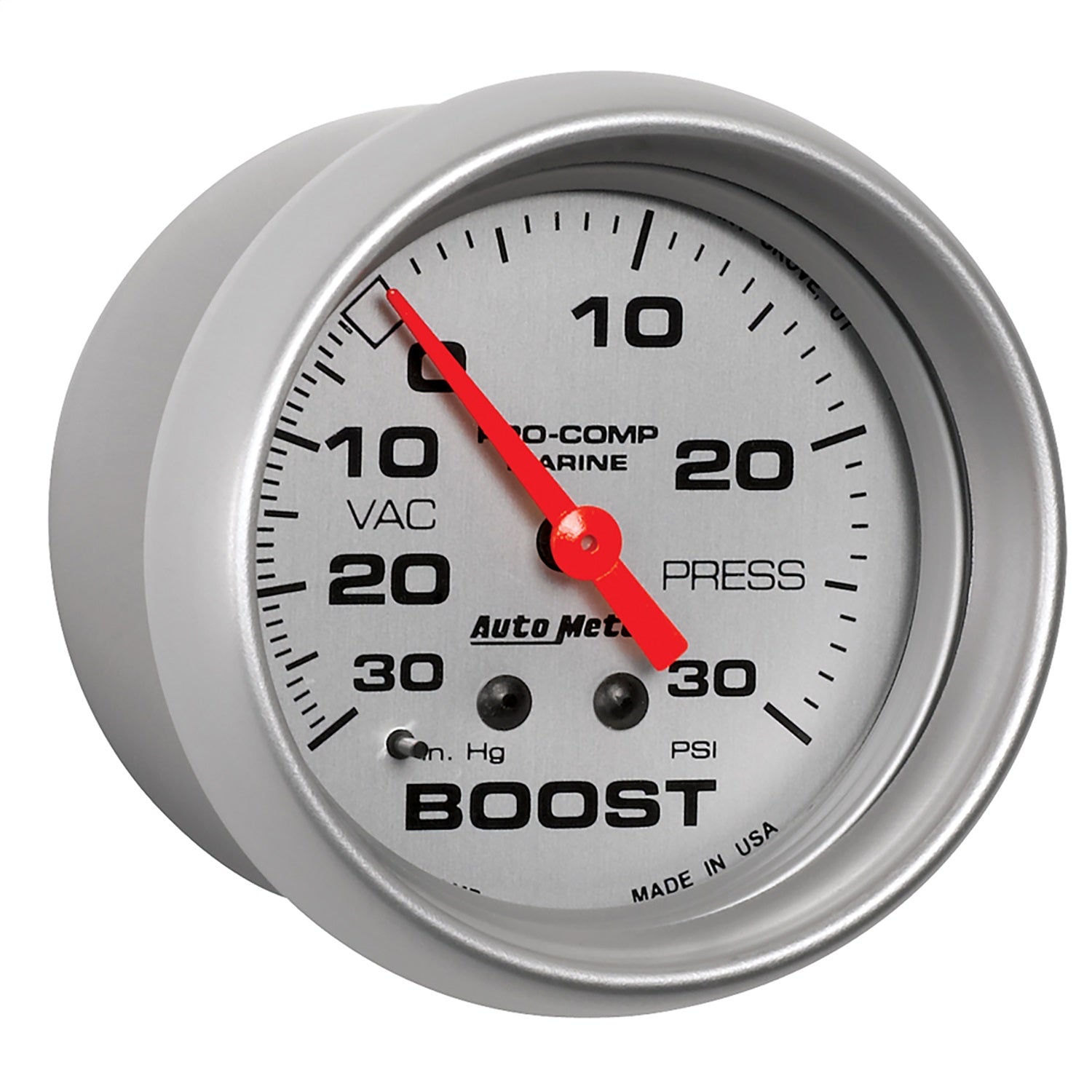 2-5/8" VACUUM/BOOST, 30 IN HG/20 PSI, MARINE SILVER ULTRA-LITE