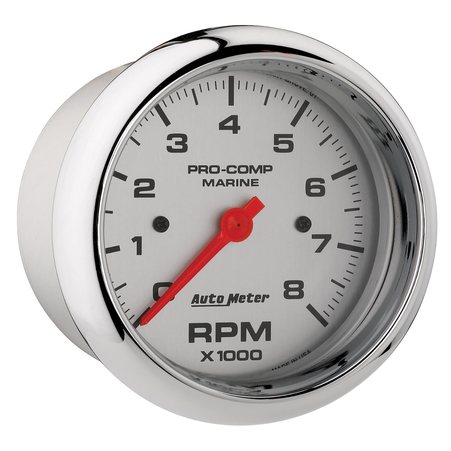 3-3/8" IN-DASH TACHOMETER, 0-8,000 RPM, MARINE CHROME ULTRA-LITE