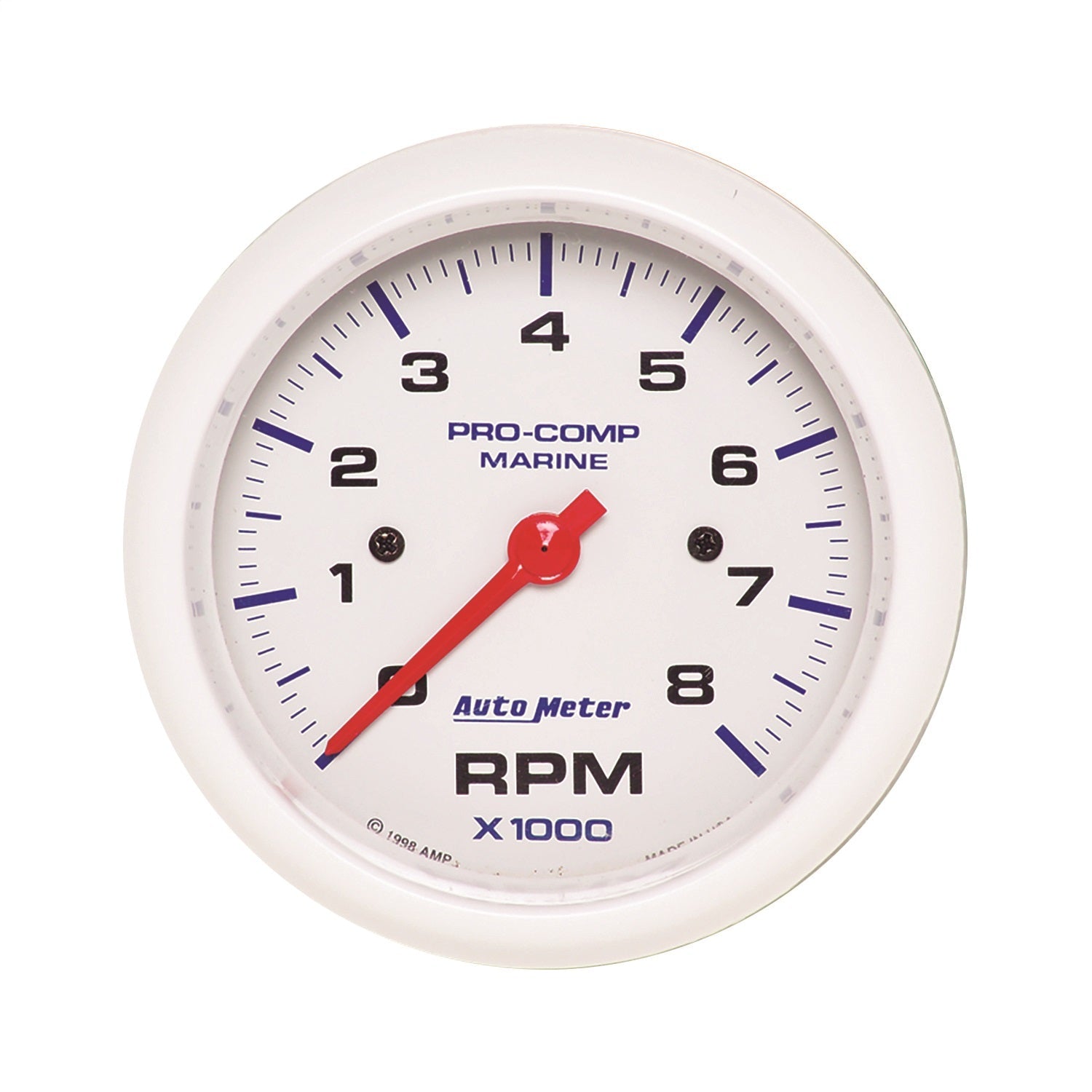 3-3/8" IN-DASH TACHOMETER, 0-8,000 RPM, MARINE WHITE