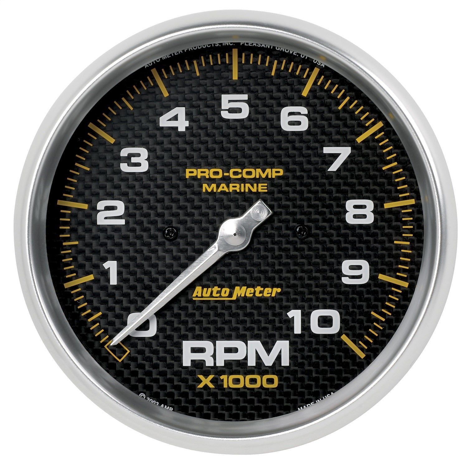5" IN-DASH TACHOMETER, 0-10,000 RPM, MARINE CARBON FIBER