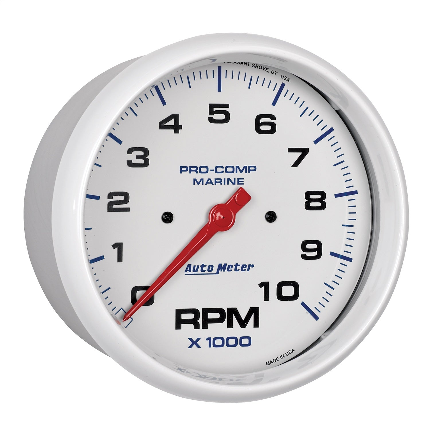 5" IN-DASH TACHOMETER, 0-10,000 RPM, MARINE WHITE