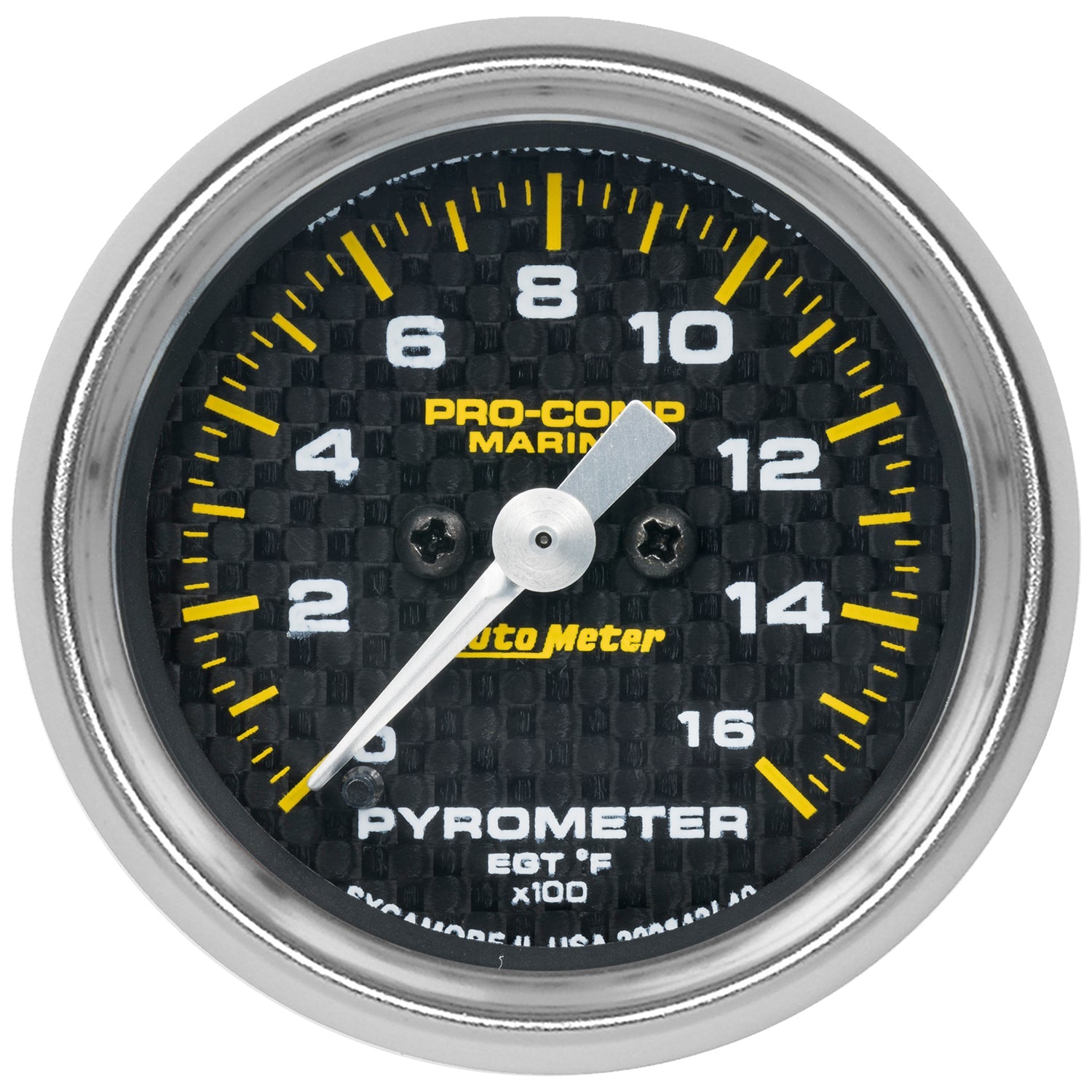 2-1/16" PYROMETER, 0-1,600 ºF, MARINE CARBON FIBER