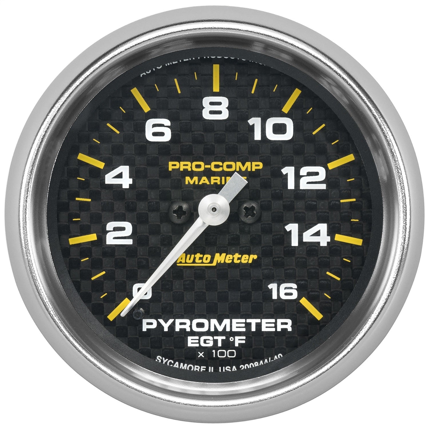 2-5/8" PYROMETER, 0-1,600 ºF, MARINE CARBON FIBER