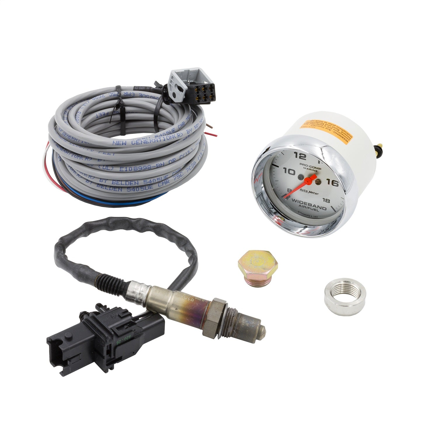 2-5/8" WIDEBAND AIR/FUEL RATIO, ANALOG, 8:1-18:1 AFR, MARINE CHROME
