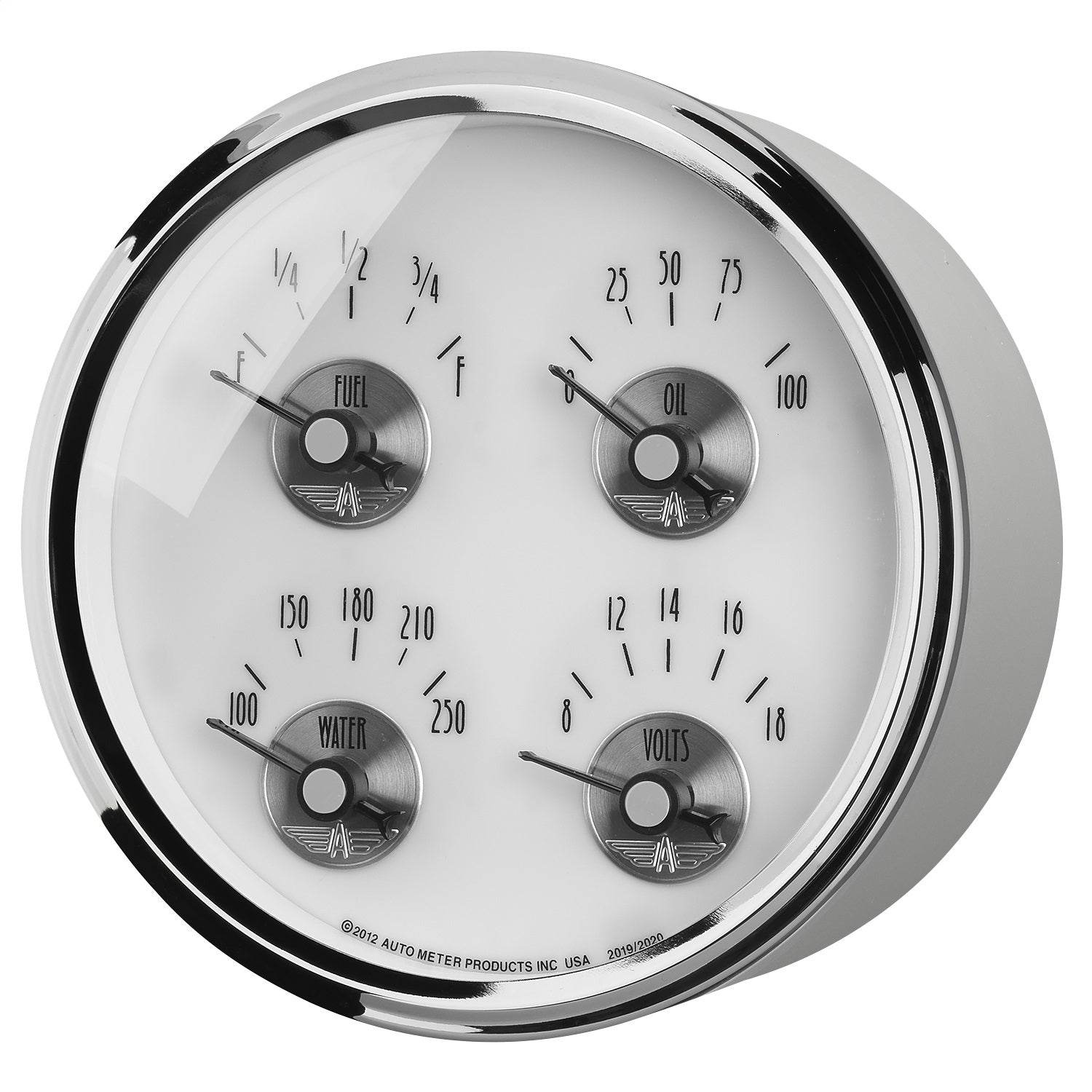5" QUAD GAUGE, 100 PSI/100-250 °F/8-18V/240-33 ?, PRESTIGE PEARL