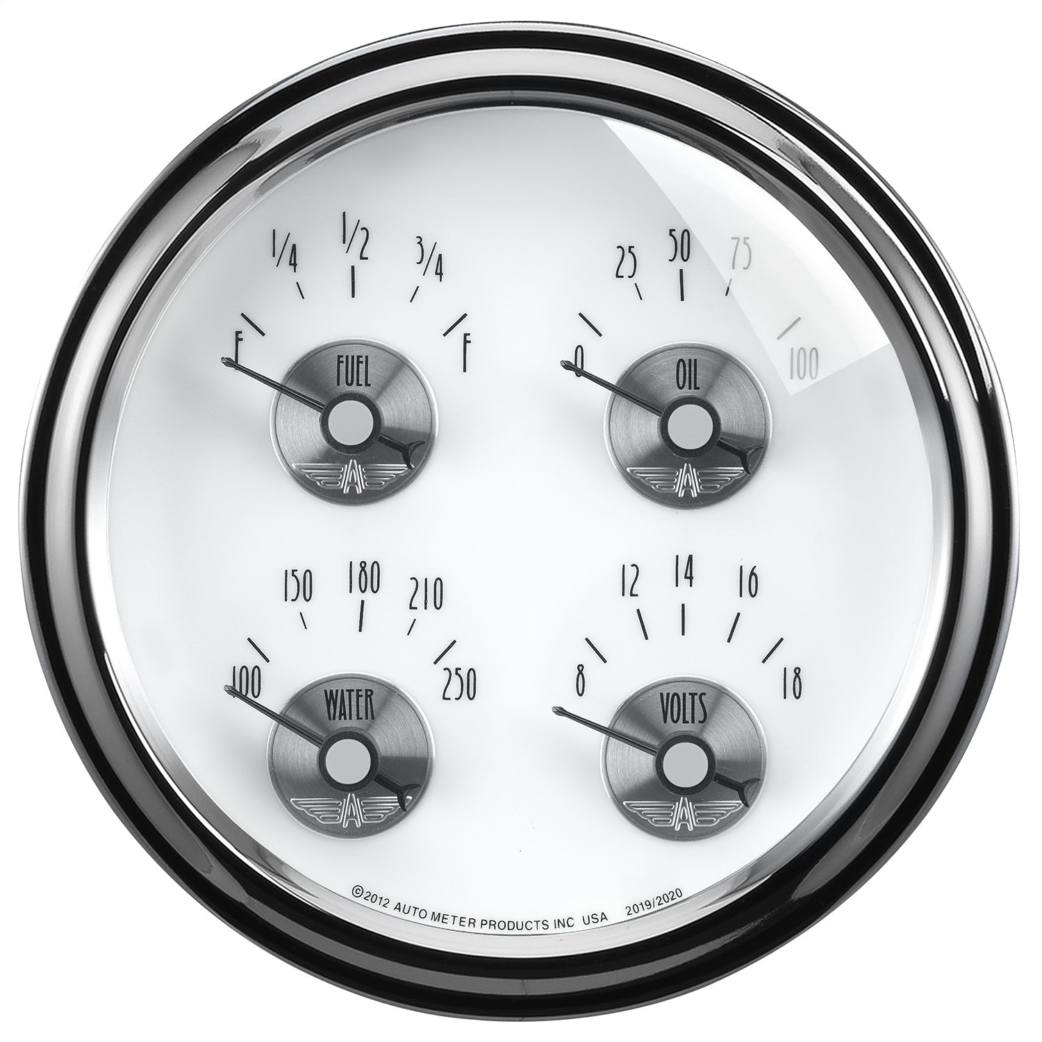 5" QUAD GAUGE, 100 PSI/100-250 °F/8-18V/0-90 ?, PRESTIGE PEARL