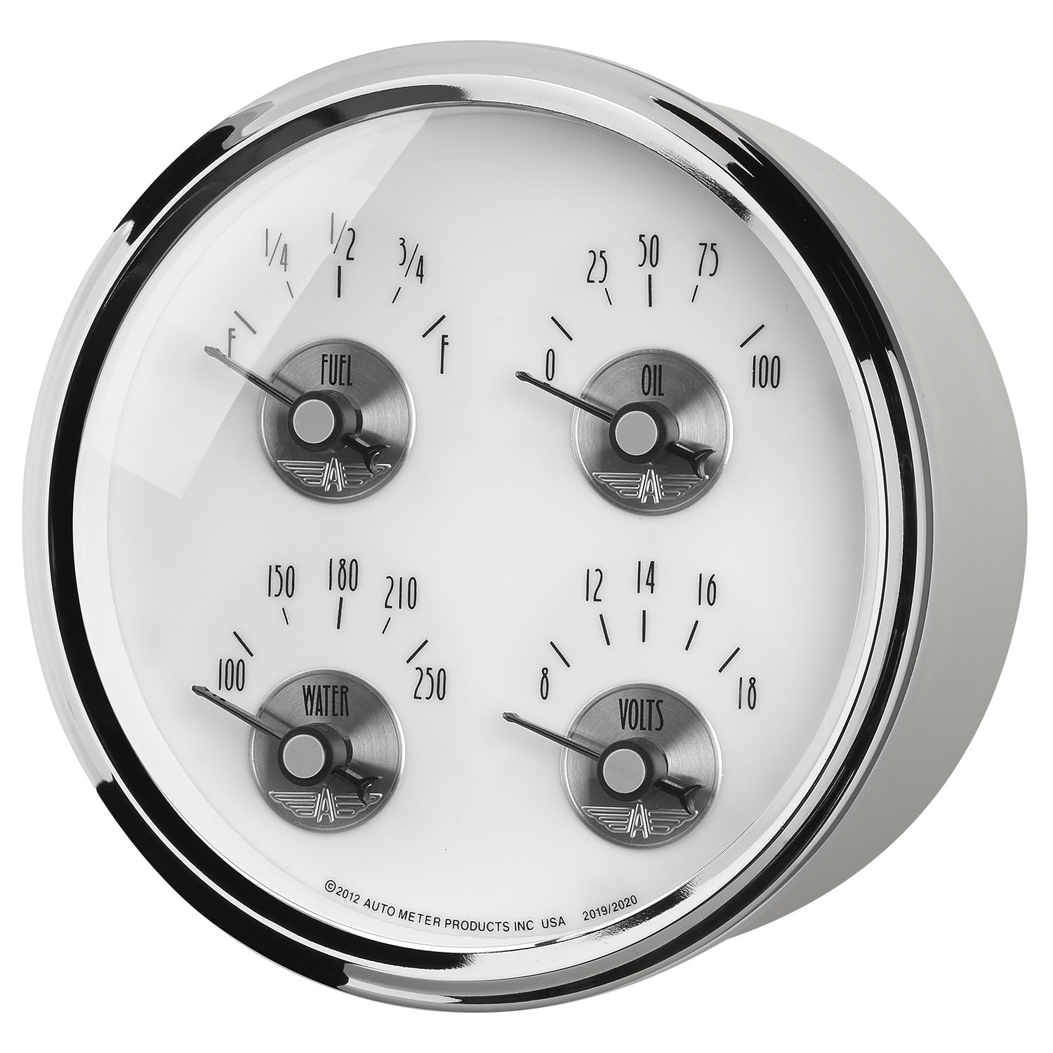 5" QUAD GAUGE, 100 PSI/100-250 °F/8-18V/0-90 ?, PRESTIGE PEARL