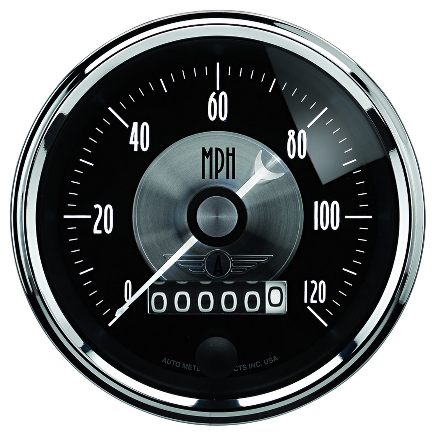 3-3/8" SPEEDOMETER, 0-120 MPH, PRESTIGE BLACK DIAMOND