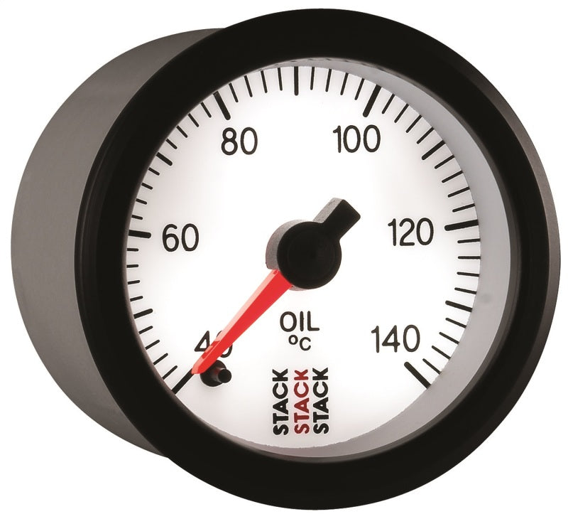 OIL TEMP, PRO STEPPER MOTOR, 52MM, WHT, 40-140 °C, 1/8" NPTF MALE
