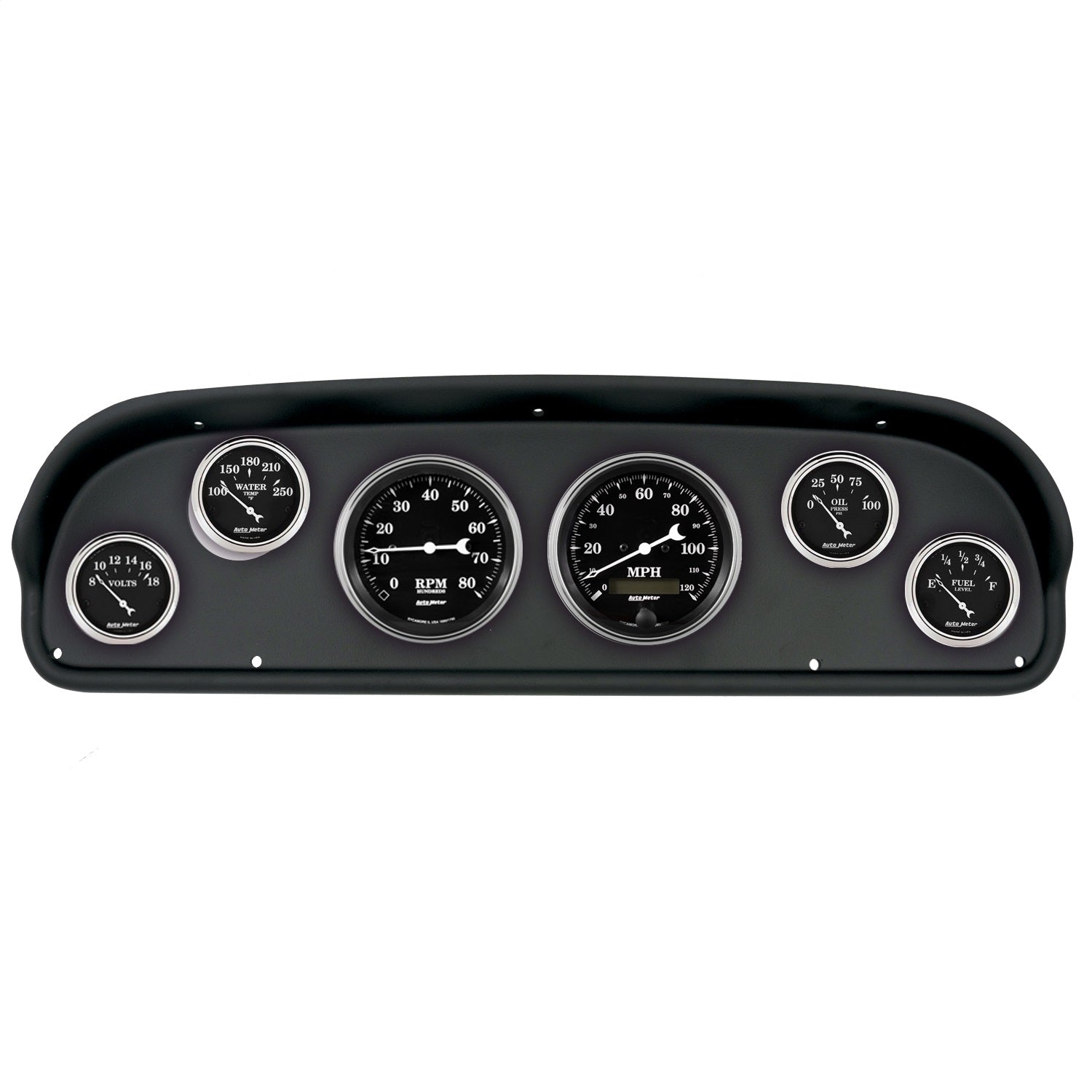 6 GAUGE DIRECT-FIT DASH KIT, FORD F100 57-60, OLD TYME BLACK