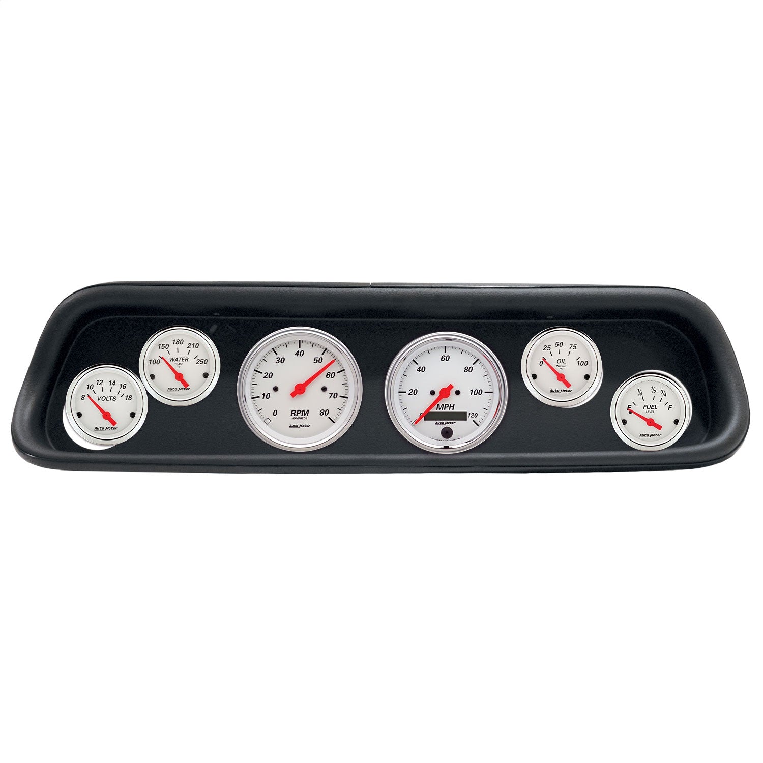 6 GAUGE DIRECT-FIT DASH KIT, FORD MUSTANG 64-65, ARCTIC WHITE