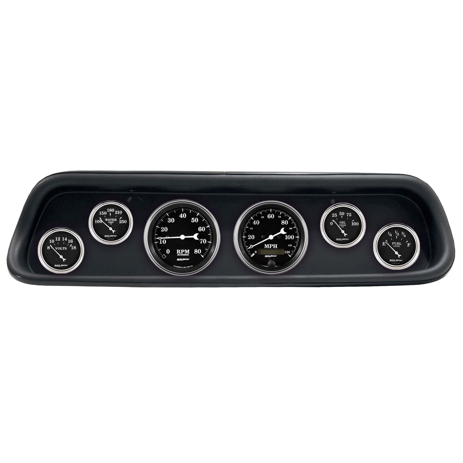 6 GAUGE DIRECT-FIT DASH KIT, FORD MUSTANG 64-65, OLD TYME BLACK