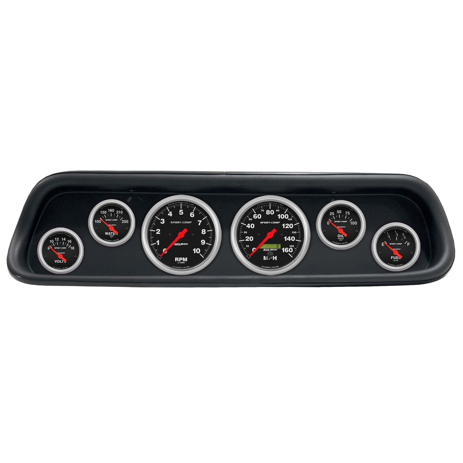 6 GAUGE DIRECT-FIT DASH KIT, FORD MUSTANG 64-65, SPORT-COMP