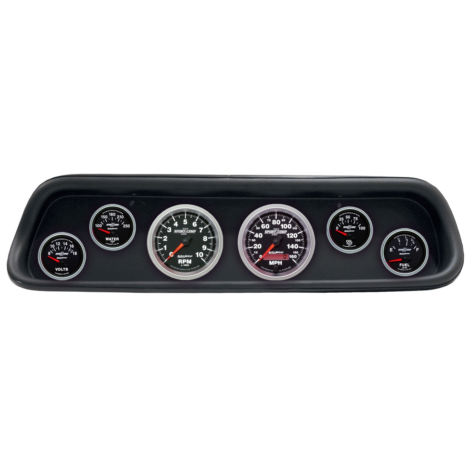 6 GAUGE DIRECT-FIT DASH KIT, FORD MUSTANG 64-65, SPORT-COMP II