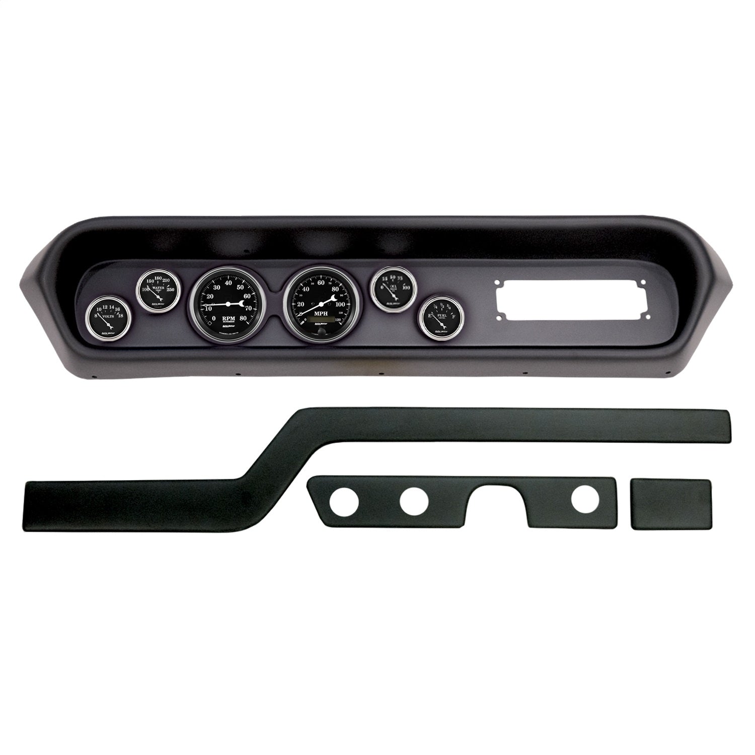 6 GAUGE DIRECT-FIT DASH KIT, PONTIAC GTO/LEMANS 64-65, OLD TYME BLACK