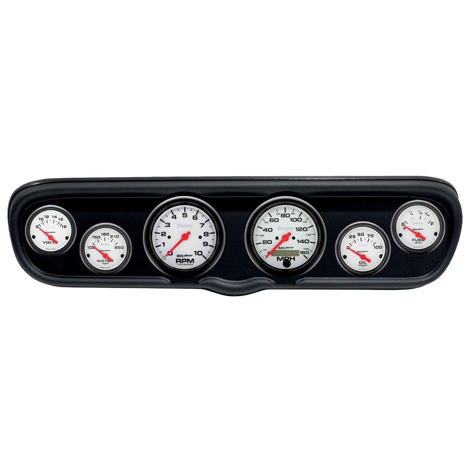 6 GAUGE DIRECT-FIT DASH KIT, FORD MUSTANG 66, OLD TYME BLACK