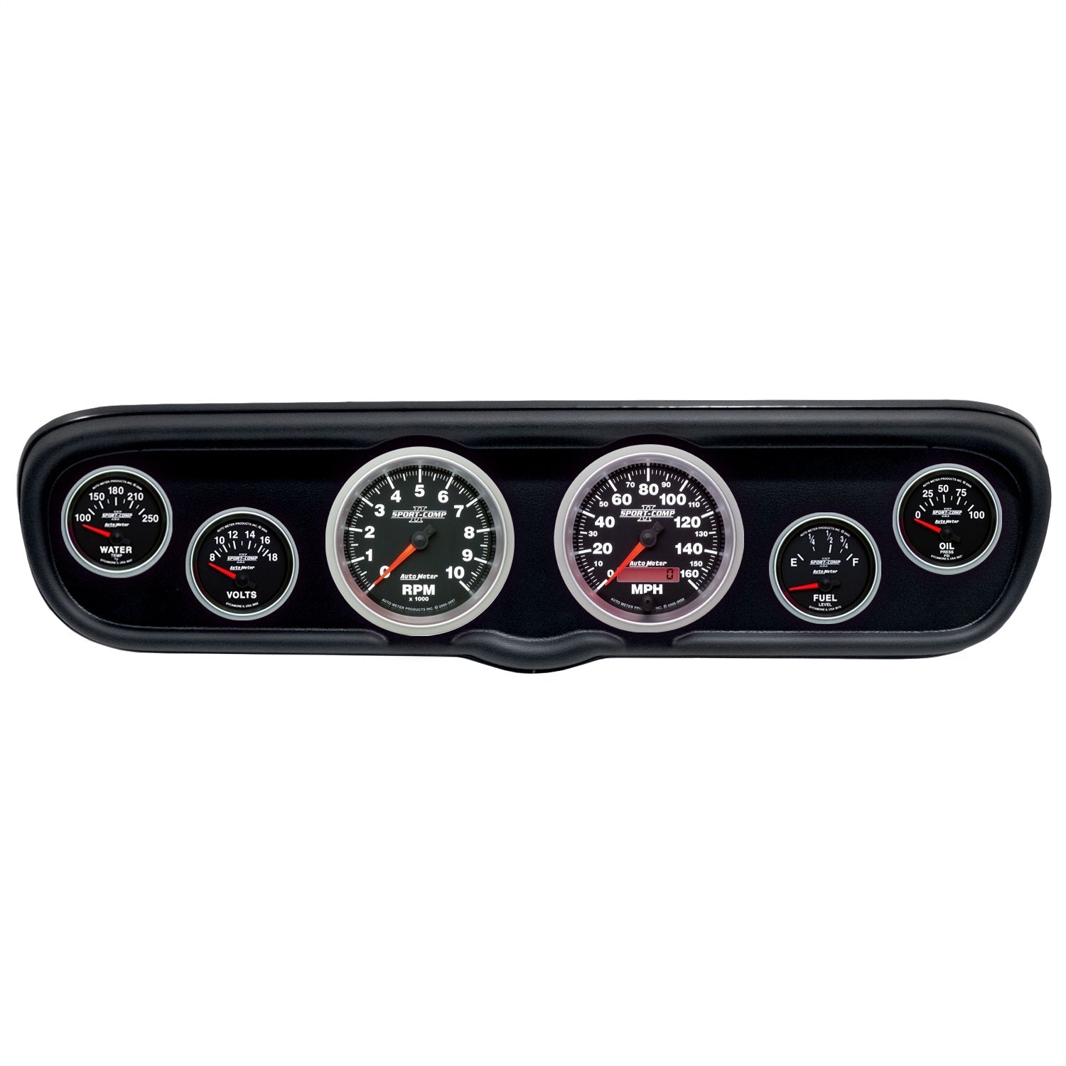 6 GAUGE DIRECT-FIT DASH KIT, FORD MUSTANG 66, SPORT-COMP