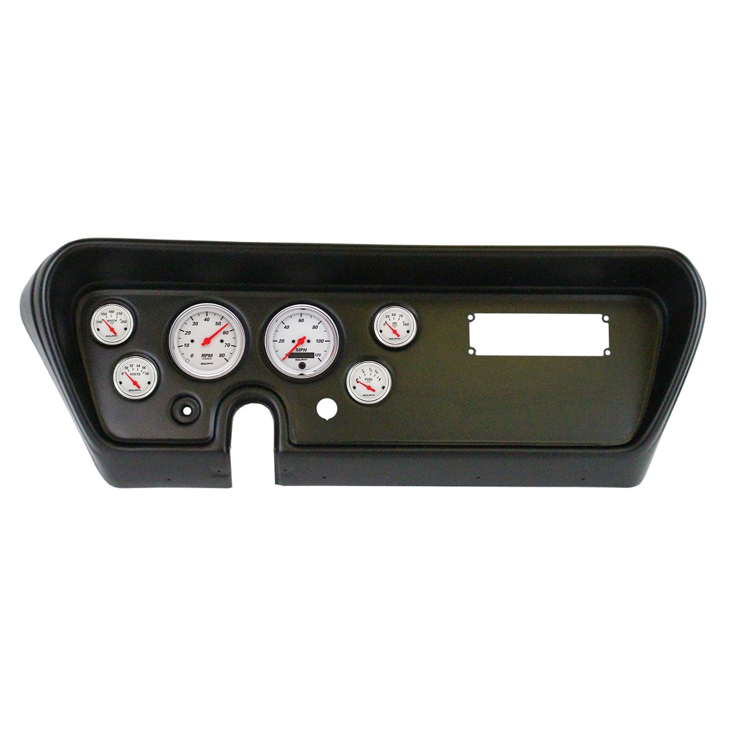 6 GAUGE DIRECT-FIT DASH KIT, PONTIAC GTO 66, ARCTIC WHITE