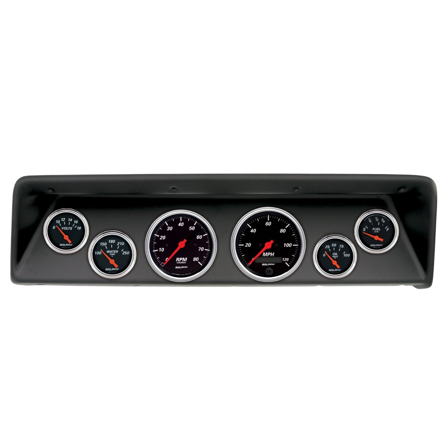 6 GAUGE DIRECT-FIT DASH KIT, CHEVROLET NOVA 66-67, DESIGNER BLACK