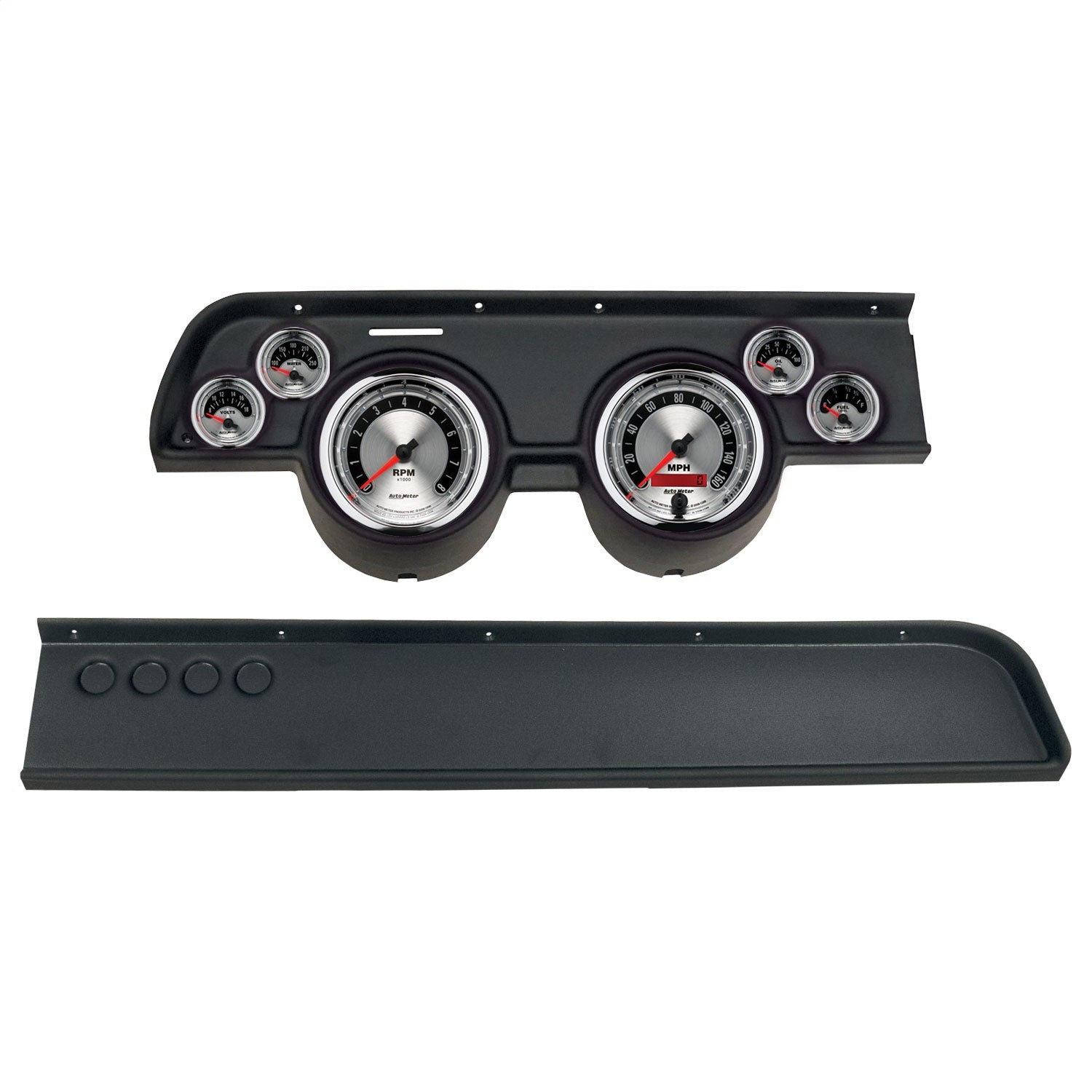 GAUGE KIT, 6 PC, (5" X2, 2 1/16" X4), MERC COUGAR NO AC 67-68, AMERICAN MUSCLE