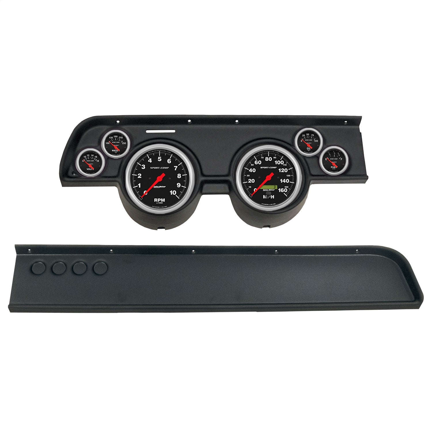 GAUGE KIT, 6 PC, (5" X2, 2 1/16" X4), MERC COUGAR NO AC 67-68, SPORT-COMP