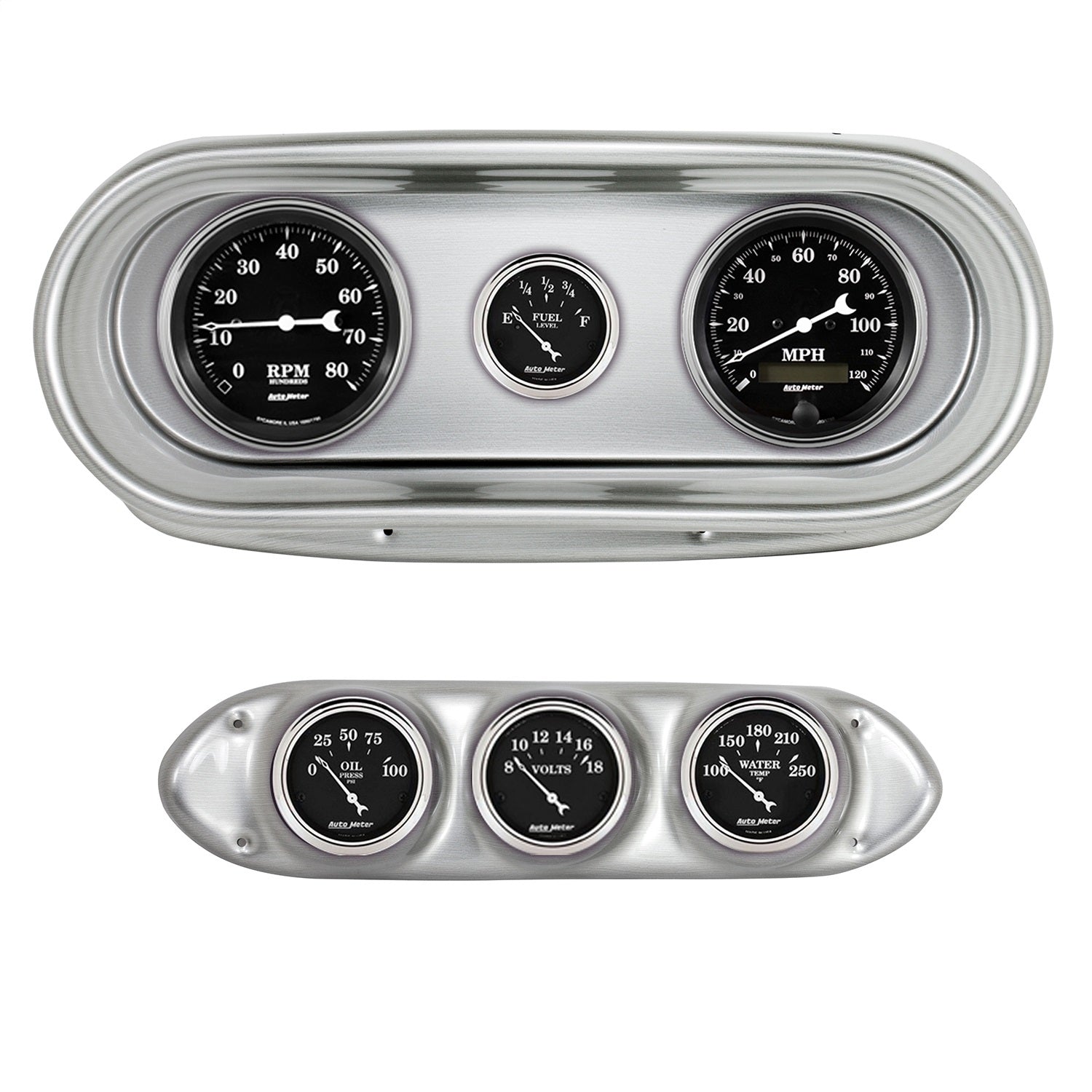 6 GAUGE DIRECT-FIT DASH KIT, NOVA 62-65, OLD TYME BLACK