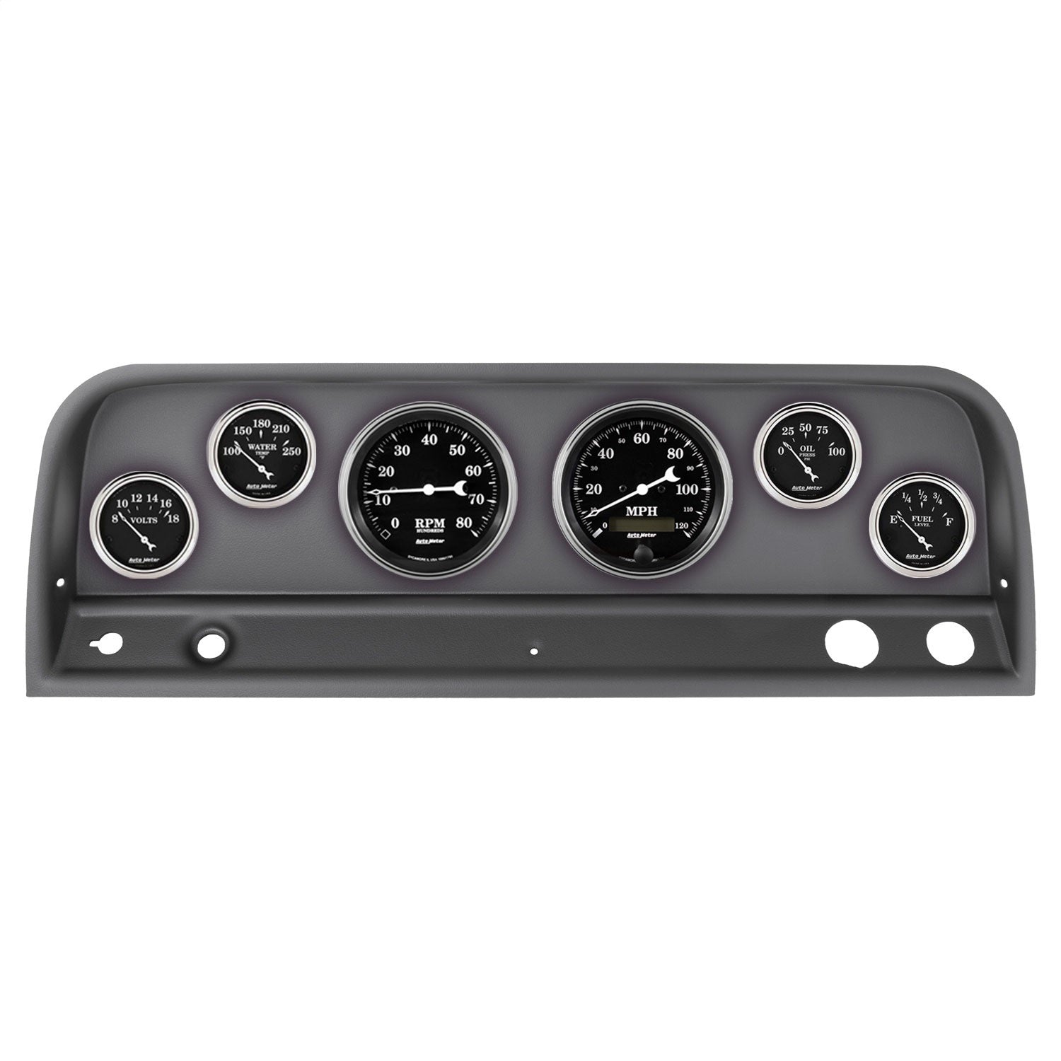 6 GAUGE DIRECT-FIT DASH KIT, CHEVY TRUCK 64-66, OLD TYME BLACK