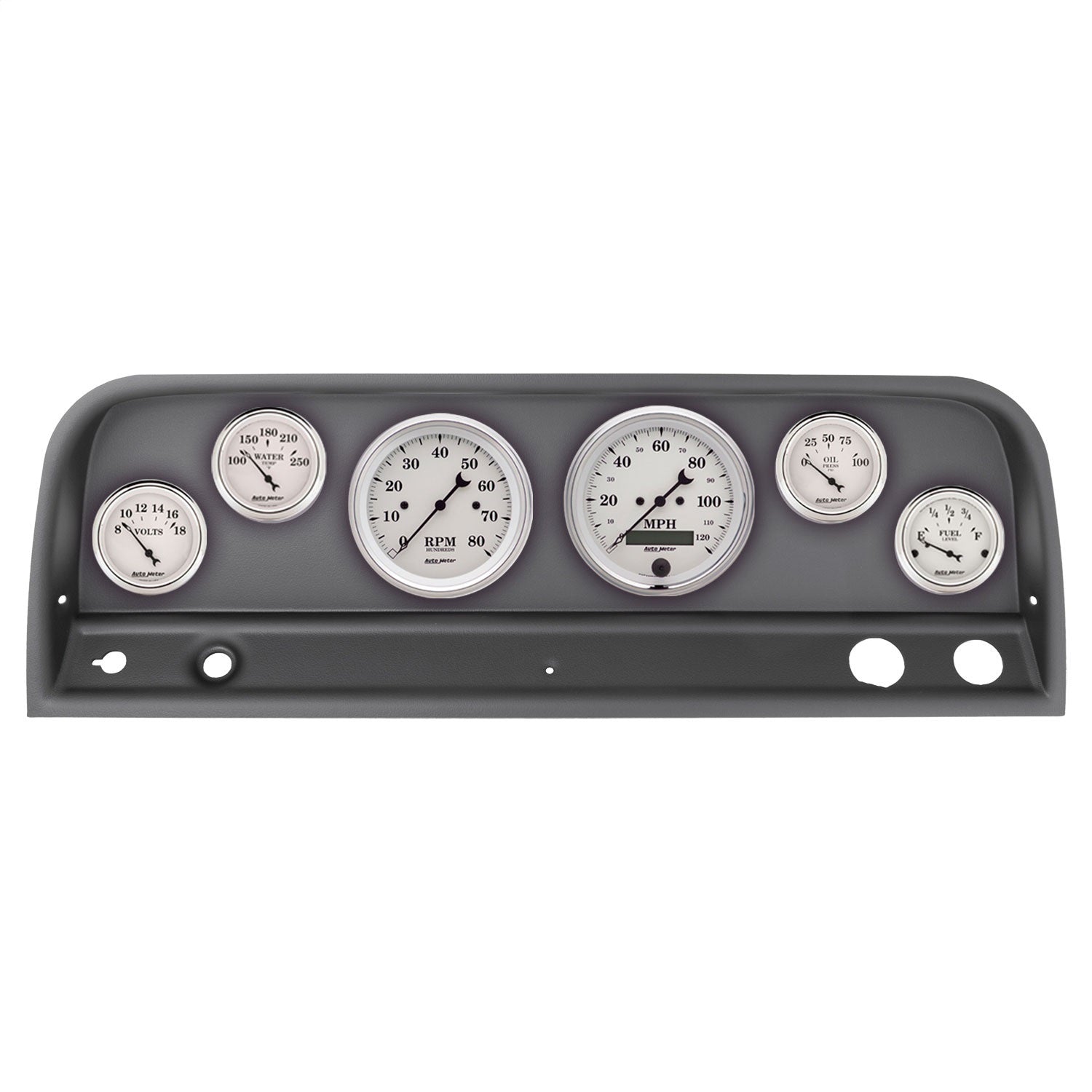 6 GAUGE DIRECT-FIT DASH KIT, CHEVY TRUCK 64-66, OLD-TYME WHITE