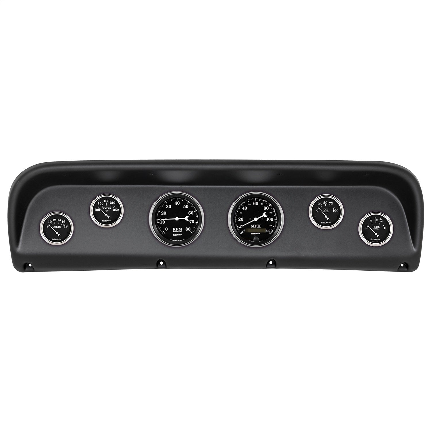 6 GAUGE DIRECT-FIT DASH KIT, FORD TRUCK 67-72, OLD TYME BLACK