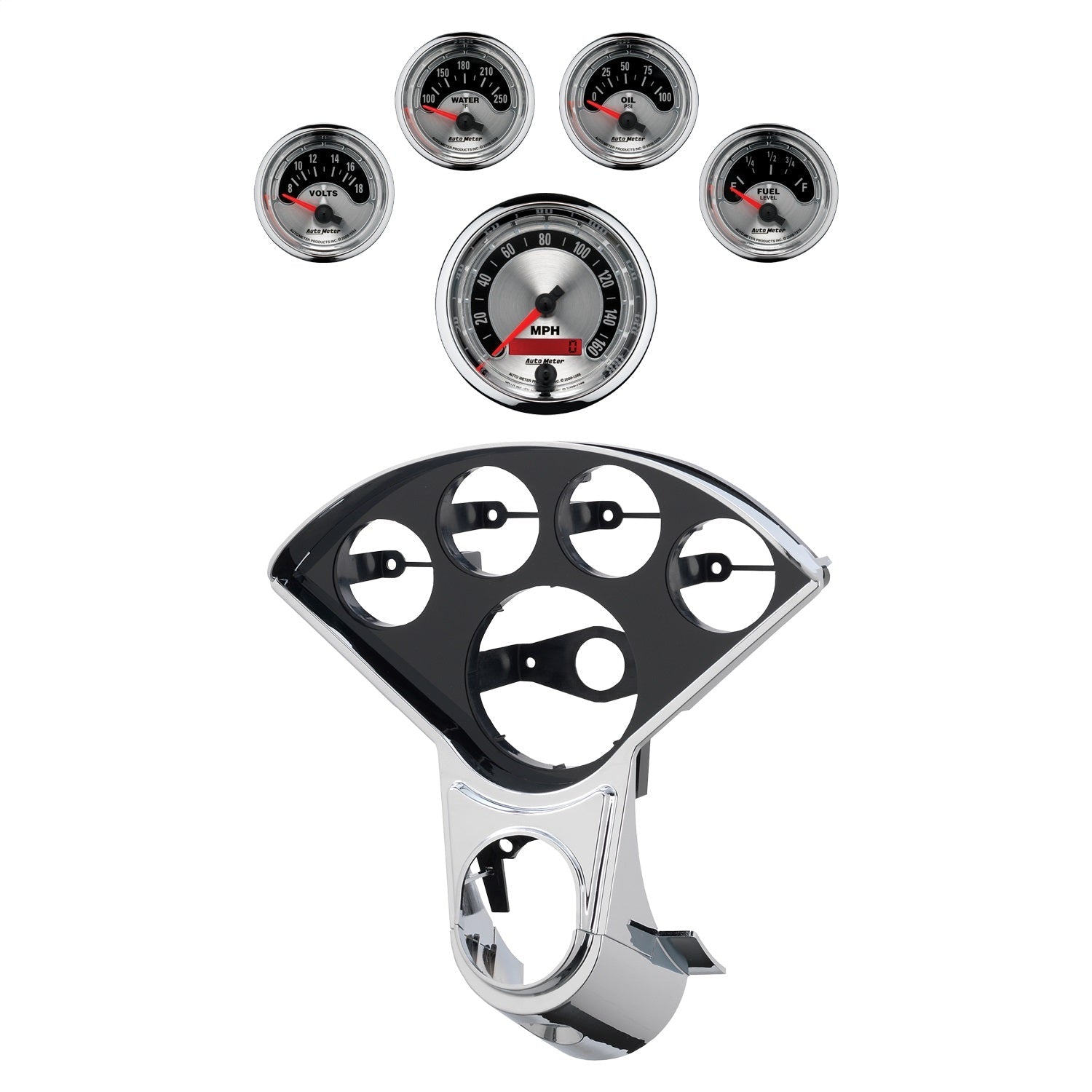 5 GAUGE DIRECT-FIT DASH KIT, CHEVY TRUCK 55-59, AMERICAN MUSCLE