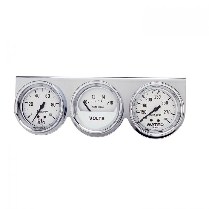 Autometer 2329 Autogage Analog Gauge Console - White, 2-5/8"