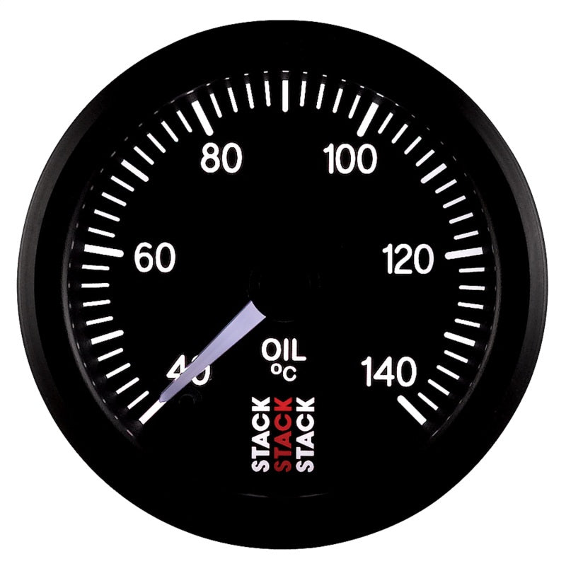 OIL TEMP, PRO STEPPER MOTOR, 52MM, BLK, 40-140 °C, 1/8" NPTF MALE