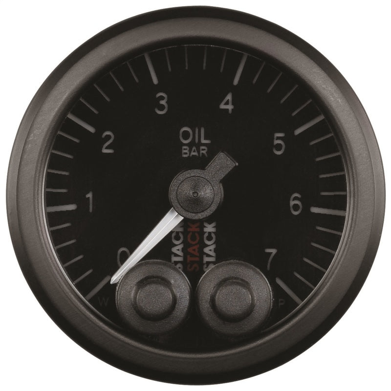 OIL PRESS, PRO-CONTROL, 52MM, BLK, 0-7 BAR, M10 MALE