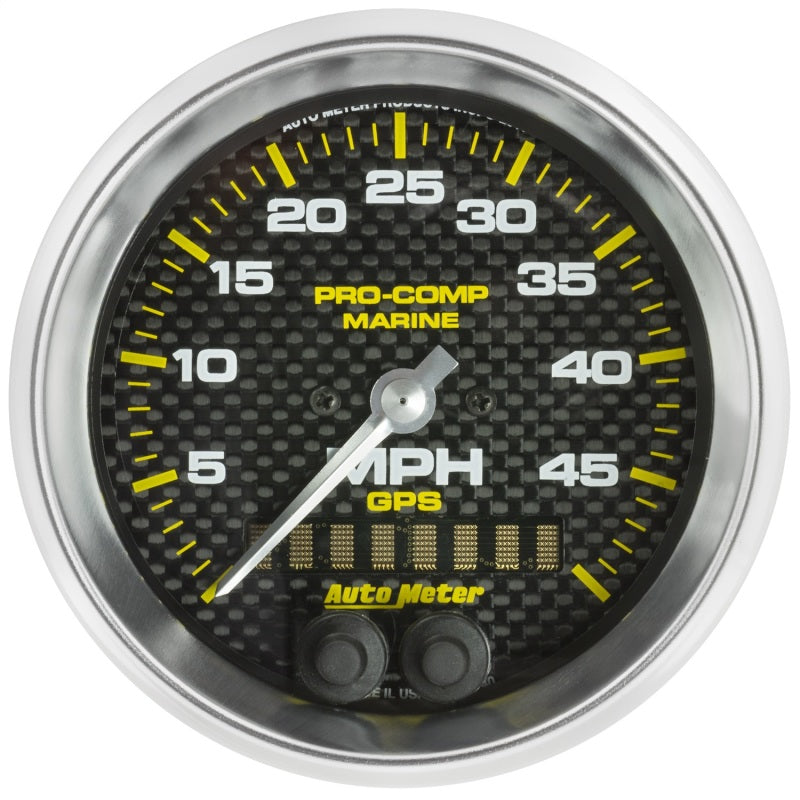 3-3/8" GPS SPEEDOMETER, 0-50 MPH, MARINE CARBON FIBER