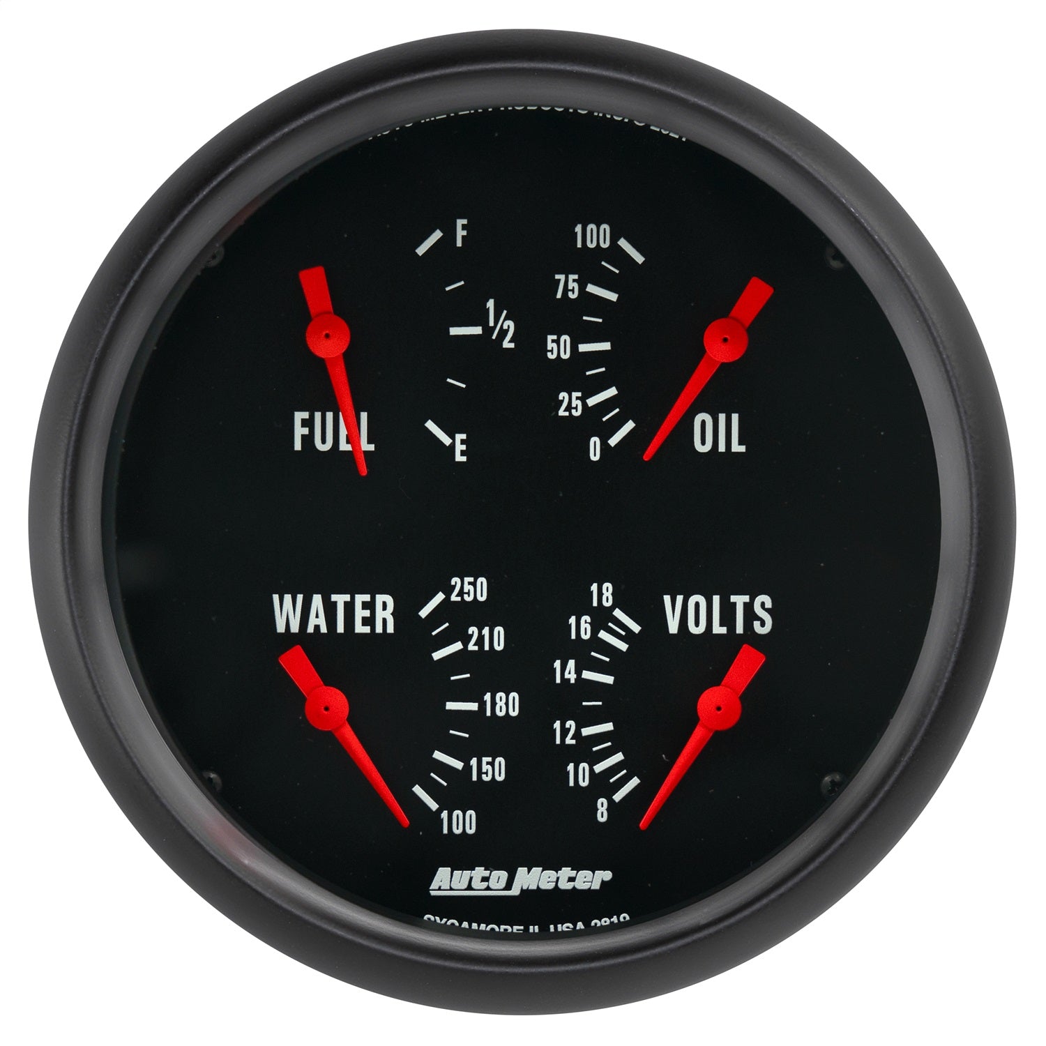 5" QUAD GAUGE, 100 PSI/100-250 °F/8-18V/0-90 ?, Z-SERIES