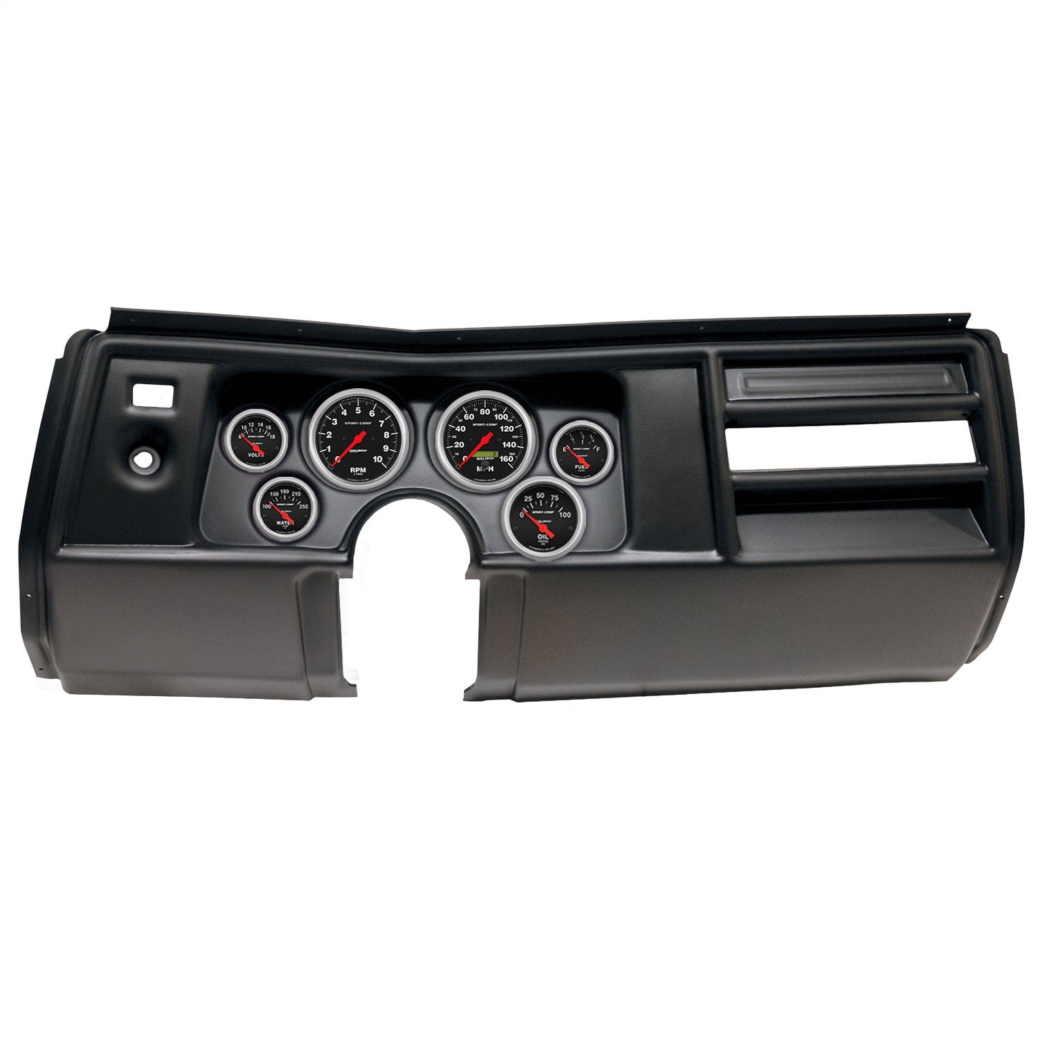 6 GAUGE DIRECT-FIT DASH KIT, CHEVY CHEVELLE NO VENT 69, SPORT-COMP