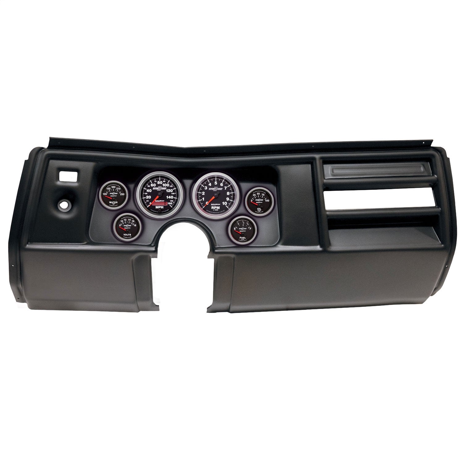 6 GAUGE DIRECT-FIT DASH KIT, CHEVY CHEVELLE NO VENT 69, SPORT-COMP II
