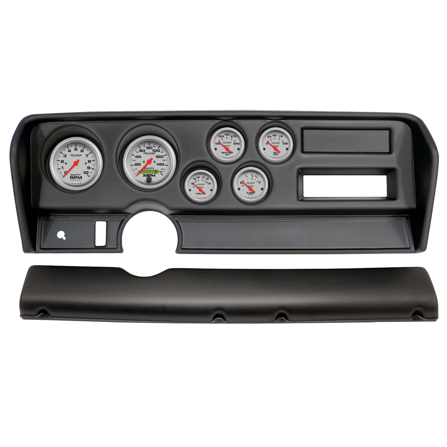 6 GAUGE DIRECT-FIT DASH KIT, PONTIAC GTO NO AC 70-72, ULTRA-LITE