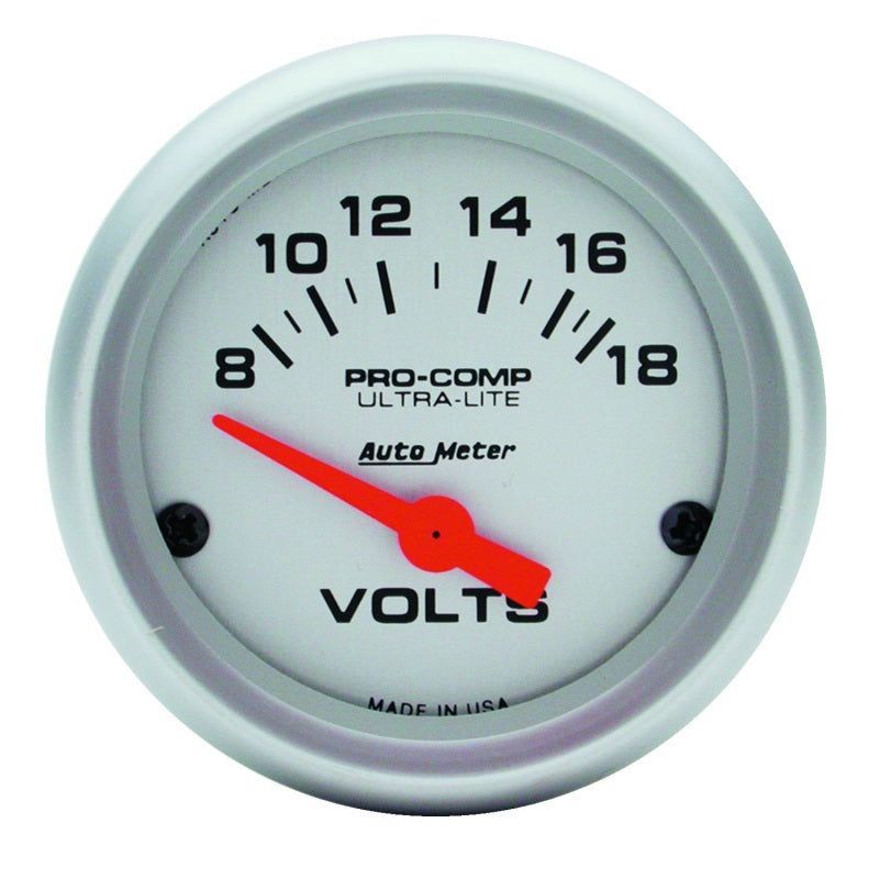 2-1/16" VOLTMETER, 8-18V, ULTRA-LITE
