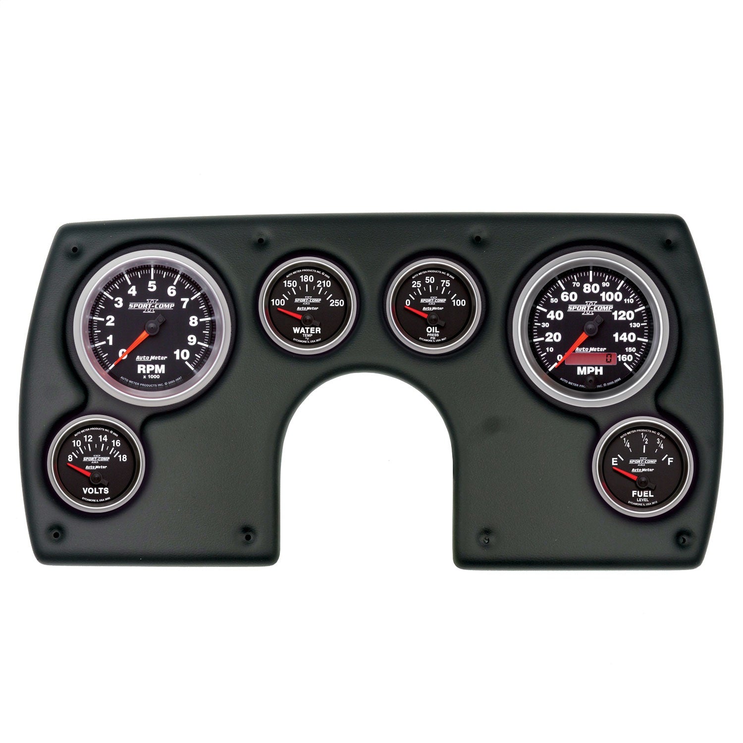 6 GAUGE DIRECT-FIT DASH KIT, CHEVY CAMARO 82-89, SPORT-COMP II