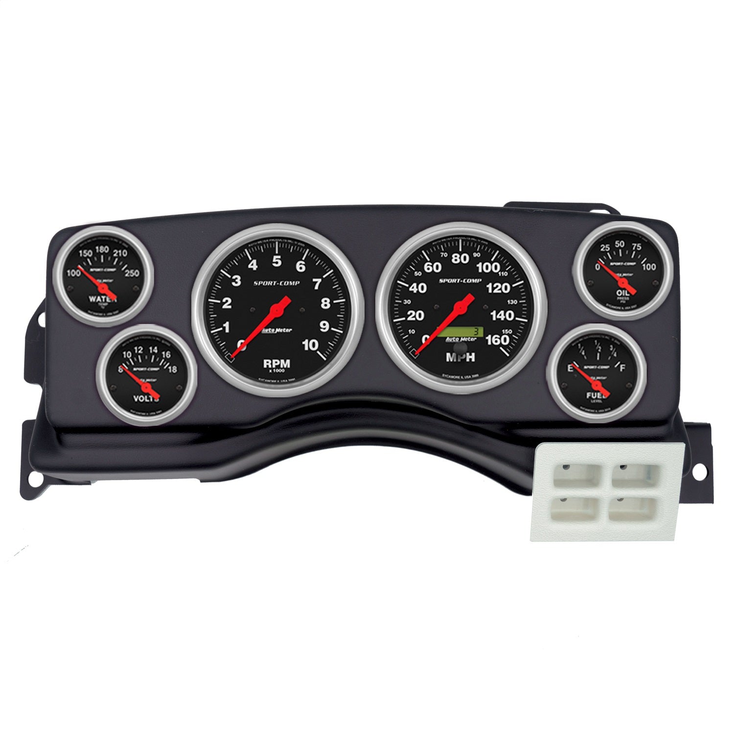 6 GAUGE DIRECT-FIT DASH KIT, FORD MUSTANG 87-89, SPORT-COMP