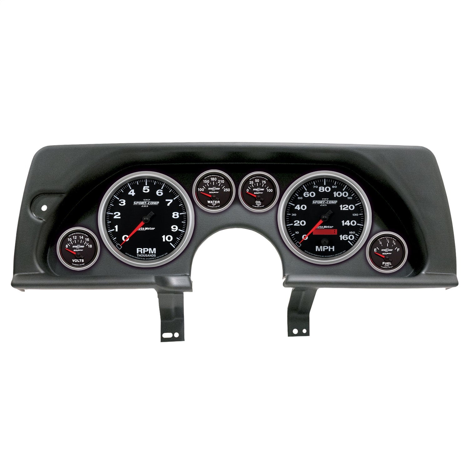 6 GAUGE DIRECT-FIT DASH KIT, CHEVY CAMARO 90-92, SPORT-COMP II