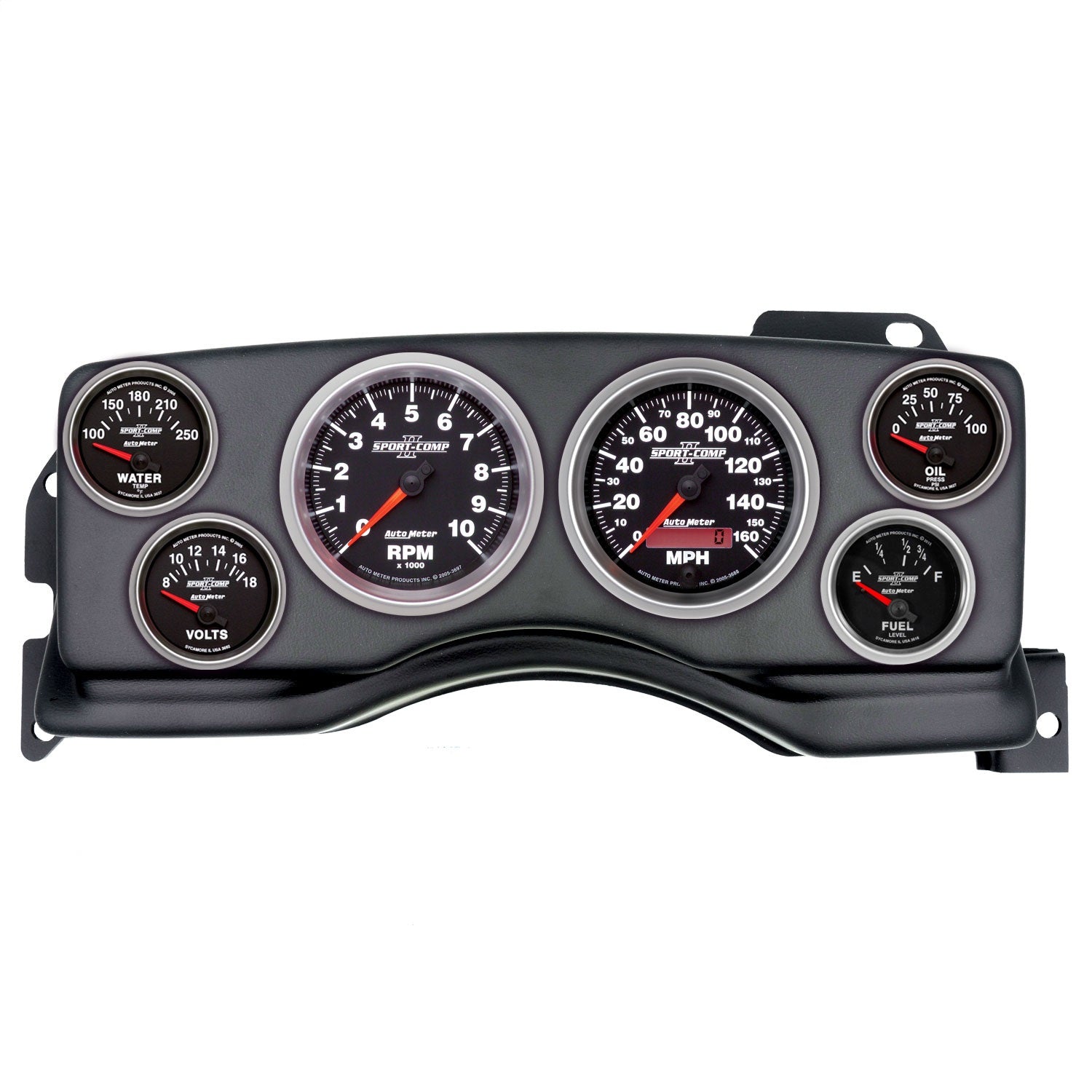 6 GAUGE DIRECT-FIT DASH KIT, FORD MUSTANG 90-93, SPORT-COMP II